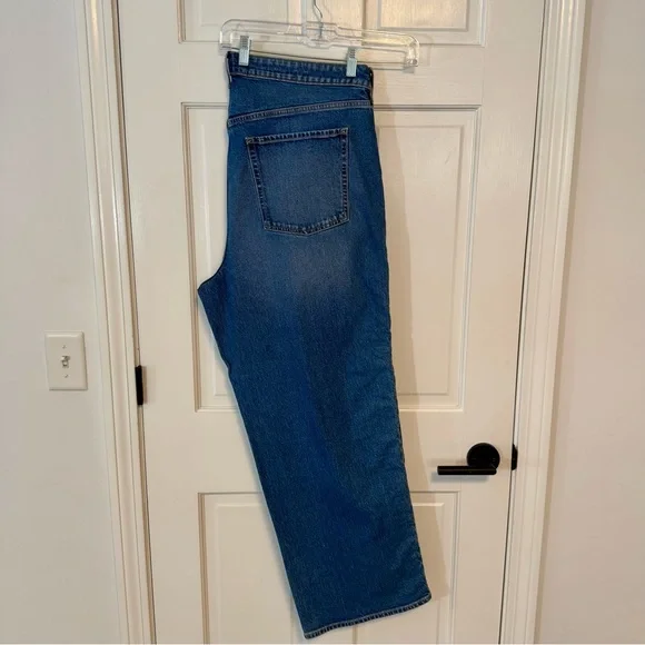 Old Navy |Extra High Rise Sky-Hi Wide Leg,Braid Detail, Medium Wash,Size 18- EUC - Picture 2 of 7